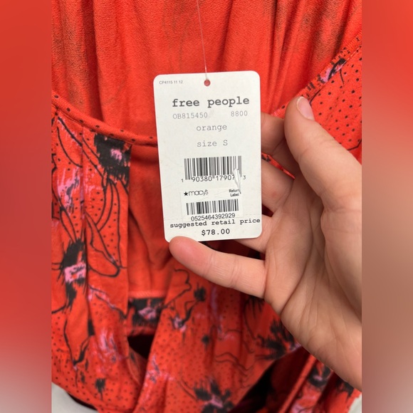 ❤️Free People Orange blouse NWT - Picture 7 of 7
